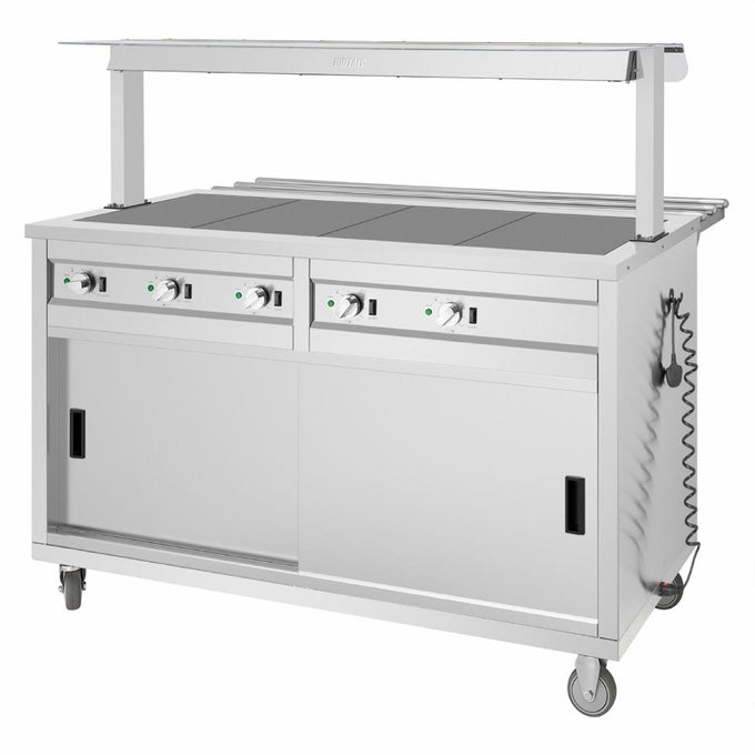 Buffet central mobile avec plaque chauffante 4 x GN 1/1 - Buffalo