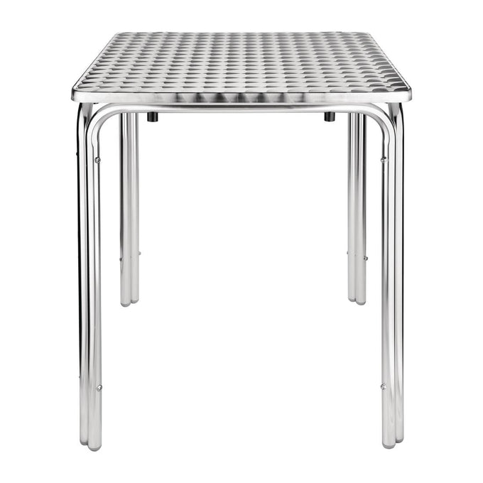 Table carrée inox et aluminium 600 mm - Bolero