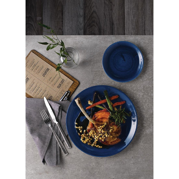 Assiettes rondes Stonecast Patina Cobalt 288 mm (lot de 12) - Churchill