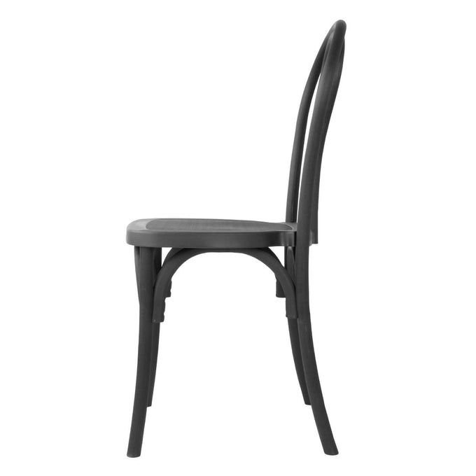 Chaises en résine style bois courbé Soho noires (lot de 4) - Bolero