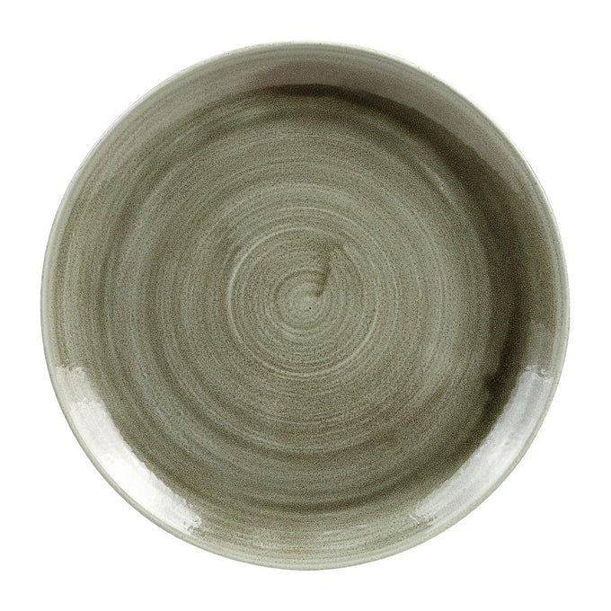 Assiettes rondes Stonecast Patina Antique Green 260 mm (lot de 12) - Churchill