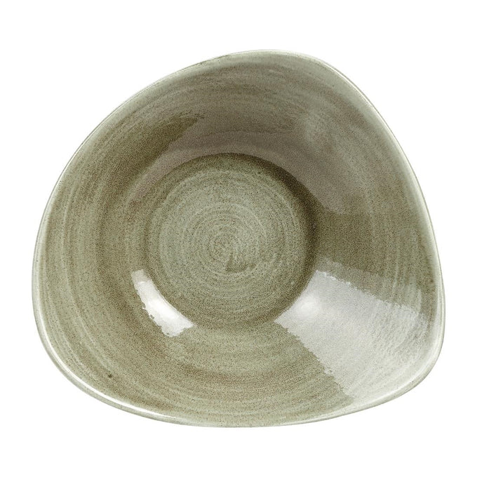 Bols triangulaires Stonecast Patina Antique Green 235 mm (lot de 12) - Churchill