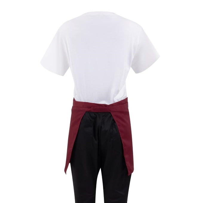 Tablier serveur court bordeaux - Whites Chefs Clothing