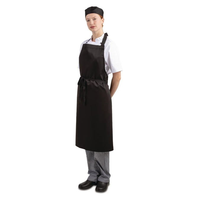 Tabliers bavette en polycoton noirs (lot de 5) - Whites Chefs Clothing