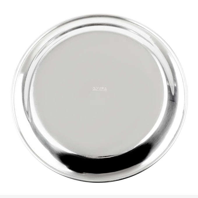 Plateau à addition rond en inox 150 mm - Olympia
