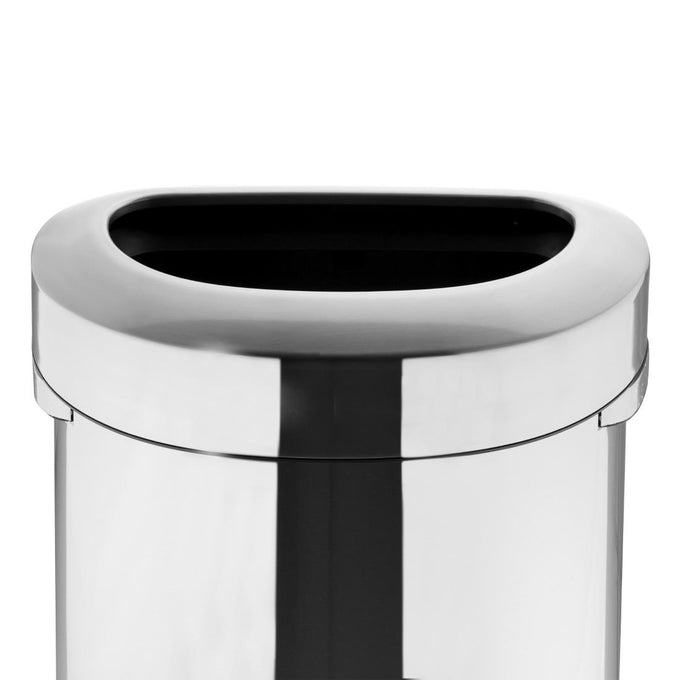 Poubelle en D en acier brossé avec couvercle ouvert 86 L - Bolero