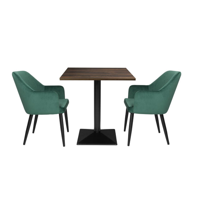 Table carrée Complete effet bois foncé 700 mm - Bolero