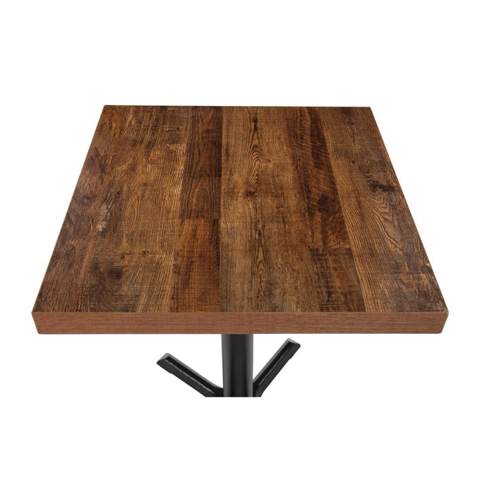 Plateau de table carré effet bois vieilli - 70 cm - Bolero