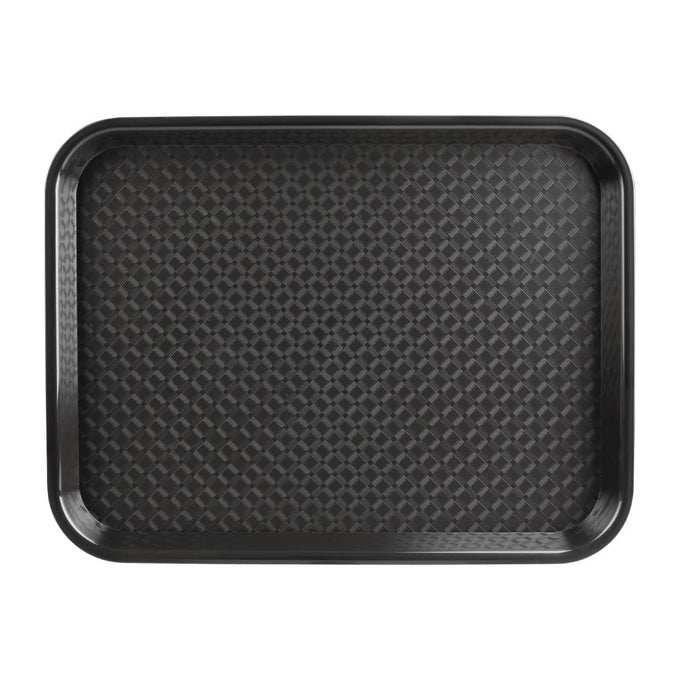 Plateau fast food en plastique Kristallon noir 275 × 353 mm - Olympia