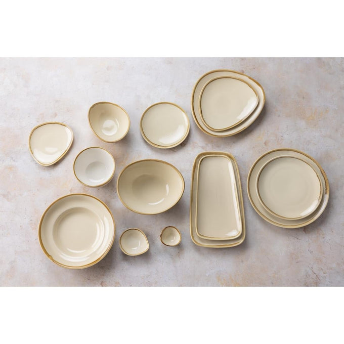 Assiettes plates rondes Kiln sable 230 mm (lot de 6) - Olympia