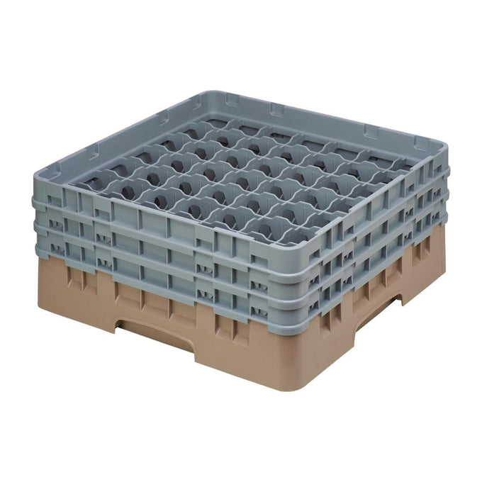 Casier à verres 49 compartiments Camrack beige hauteur max 174 mm - Cambro