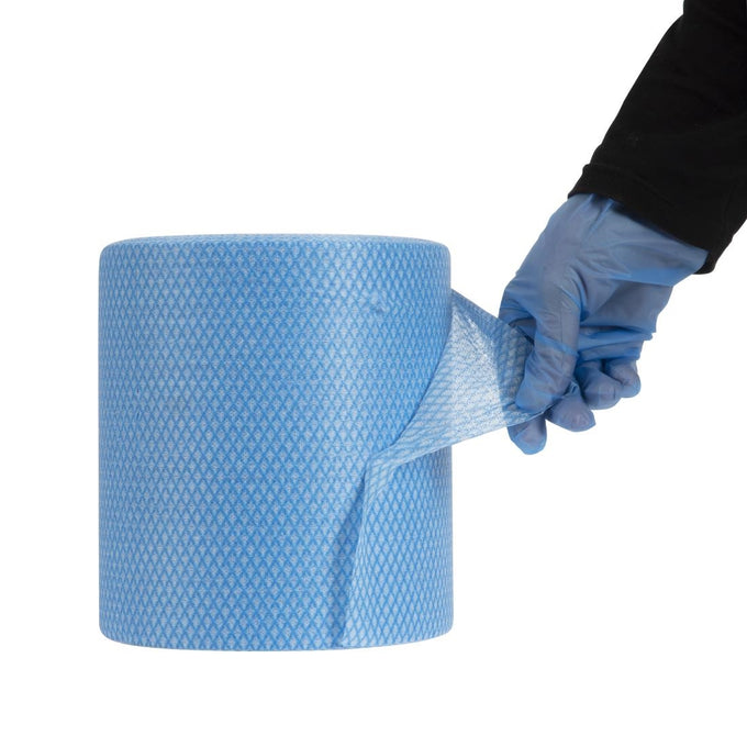 Rouleaux de chiffons de nettoyage antibactériens Envirolite Super bleus (lot de 2 × 500) - EcoTech