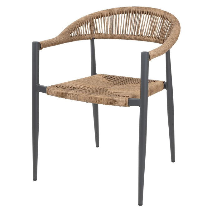 Fauteuils d'extérieur en rotin PE tressé Eden naturels (lot de 4) - Bolero