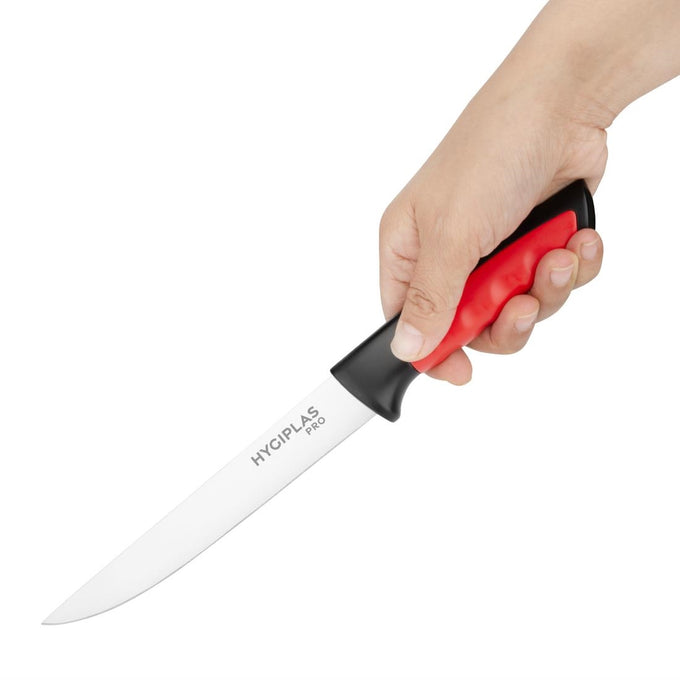 Couteau à désosser Pro rouge 15 cm - Hygiplas