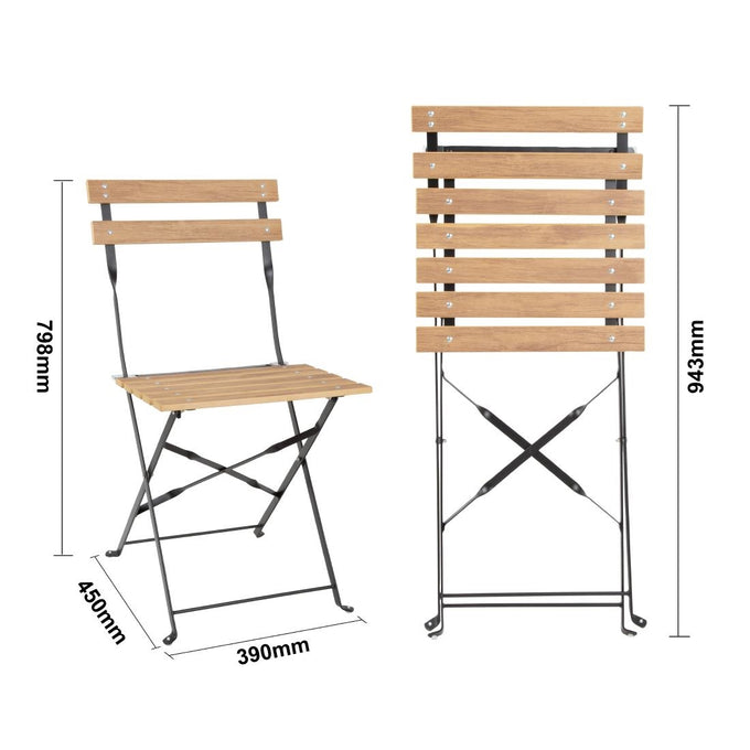 Chaises de terrasse pliantes Perth effet bois (lot de 2) - Bolero