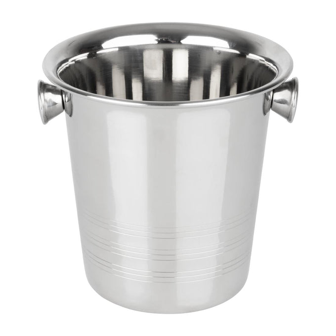Seau à glace en acier inoxydable avec poignées et rainures 1050 ml - Olympia