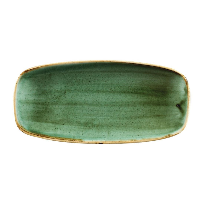 Assiettes oblongues Stonecast No.4 Samphire Green 269 × 127 mm (lot de 12) - Churchill