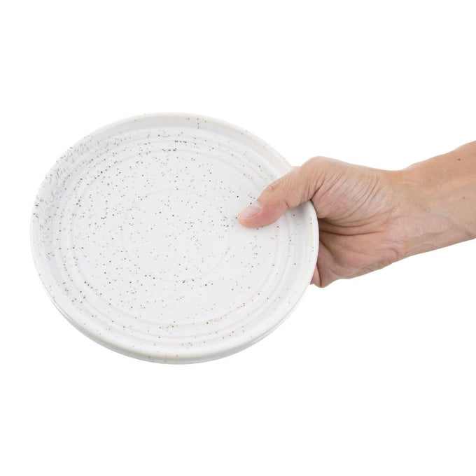Assiettes Plates Rondes Cavolo Blanc Moucheté 180 mm (lot de 6) - Olympia