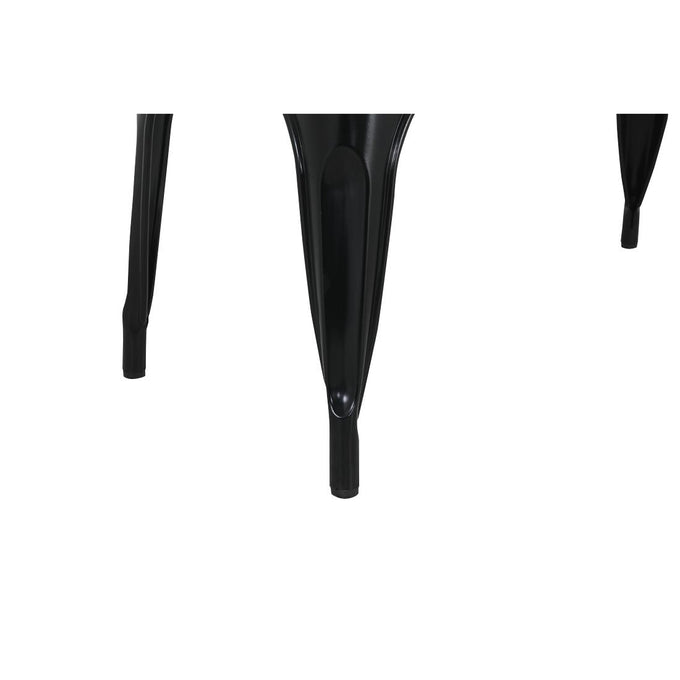 Banc d'intérieur à lattes en bois de manguier et cadre noir Bistro 850 mm (lot de 2) - Bolero