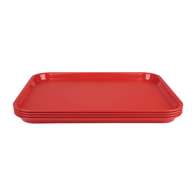 Plateau fast food en plastique Kristallon rouge 275 × 353 mm - Olympia