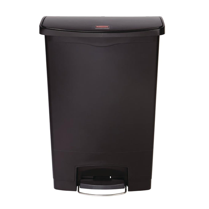 Poubelle à pédale frontale Rubbermaid noire 90 L - Slim Jim