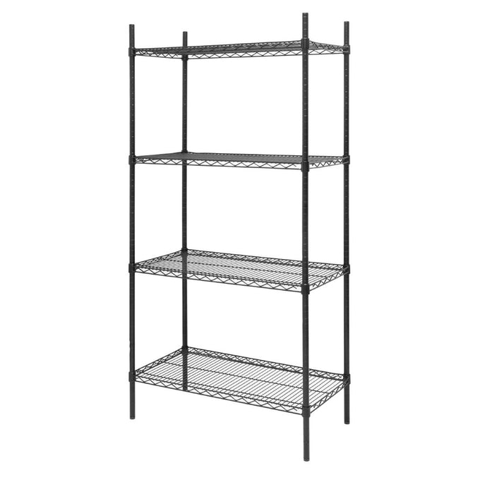 Rayonnage 4 niveaux revêtement époxy noir 1830 × 910 × 460 mm