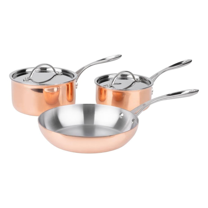 Batterie de cuisine en cuivre triple parois 3 pièces Cook Like A Pro - Vogue