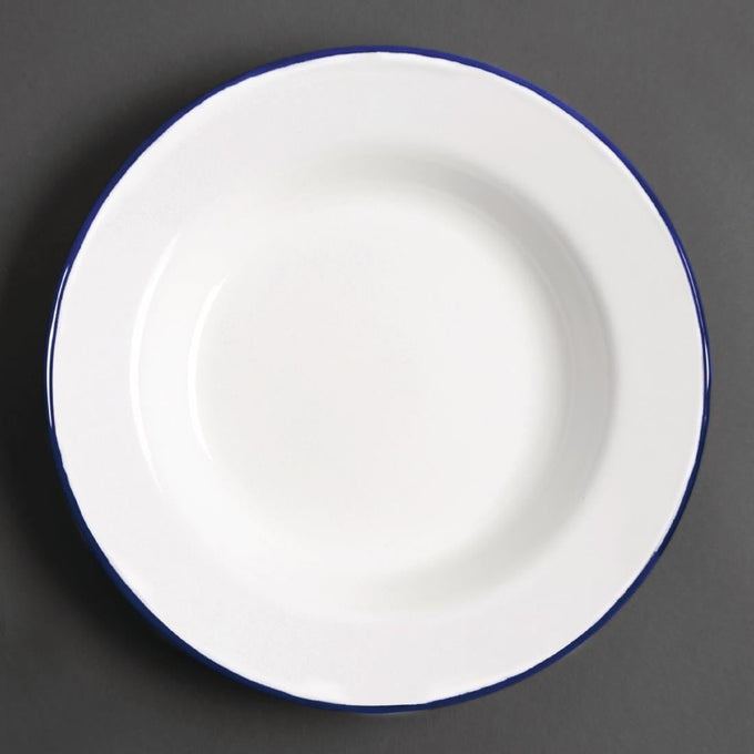 Assiettes creuses en acier émaillé 245 mm (lot de 6) - Olympia