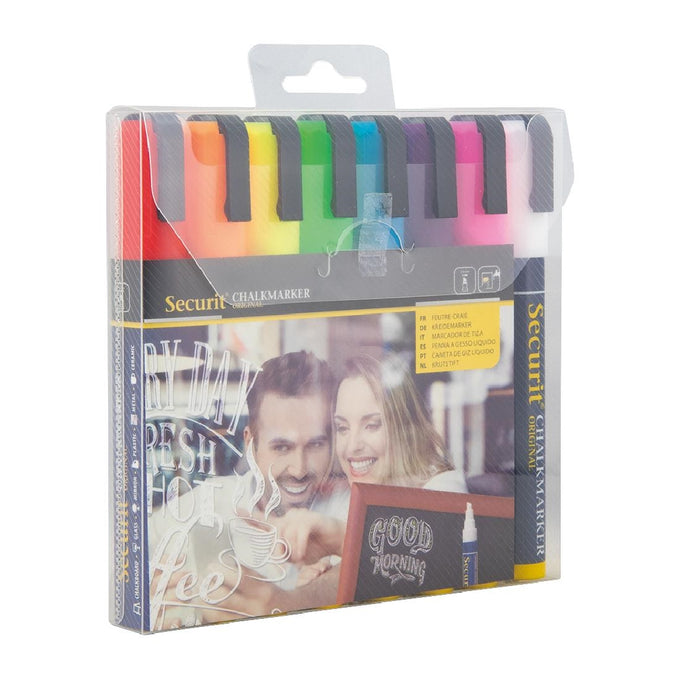 Feutres craie à encre liquide coloris assortis 6 mm (lot de 8) - Securit