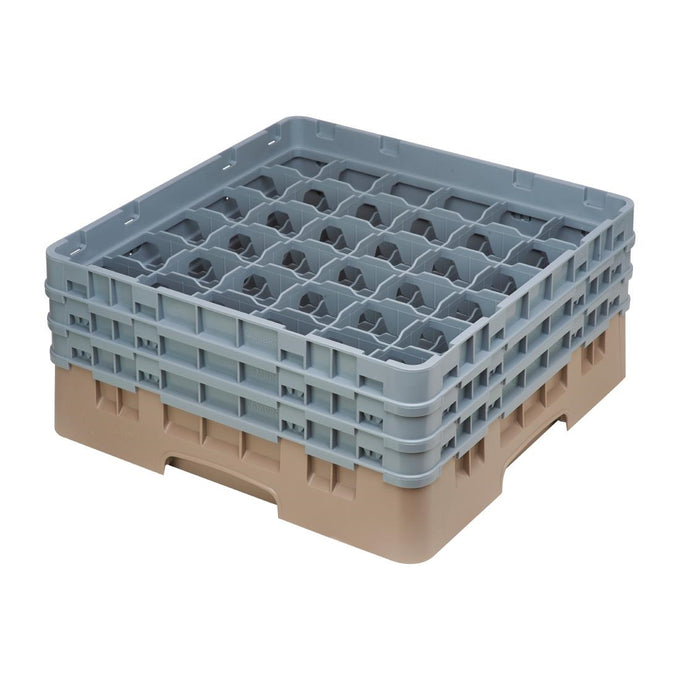 Casier à verres 36 compartiments Camrack beige hauteur max 174 mm - Cambro