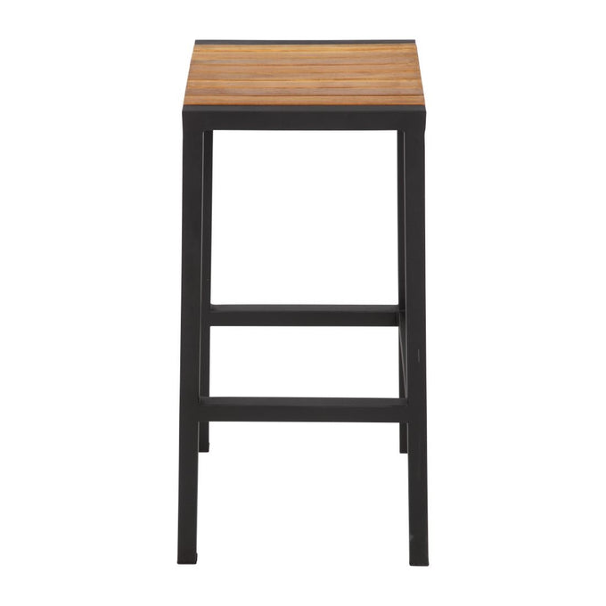 Tabourets de bar en acier et acacia (lot de 2) - Bolero