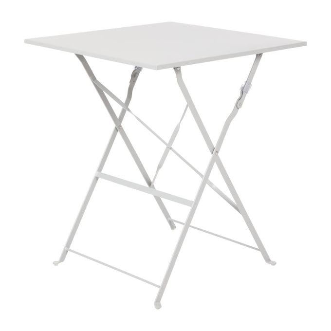 Table de terrasse carrée en acier grise 600 mm - Bolero