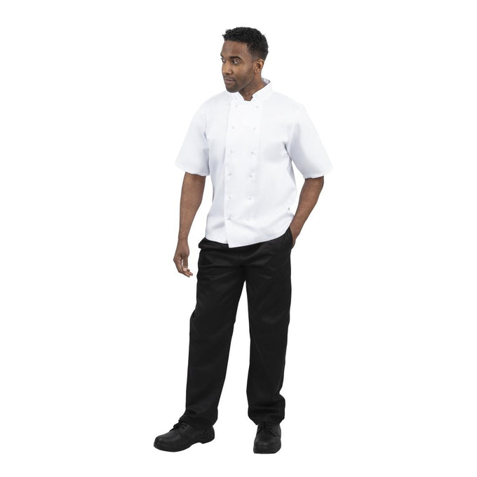 Veste de cuisine mixte Boston manches courtes blanche - Whites Chefs Clothing