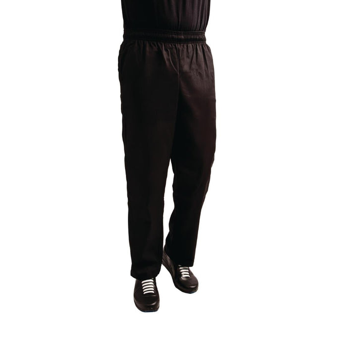 Pantalon de cuisine mixte traité au Teflon Easyfit noir - Whites Chefs Clothing