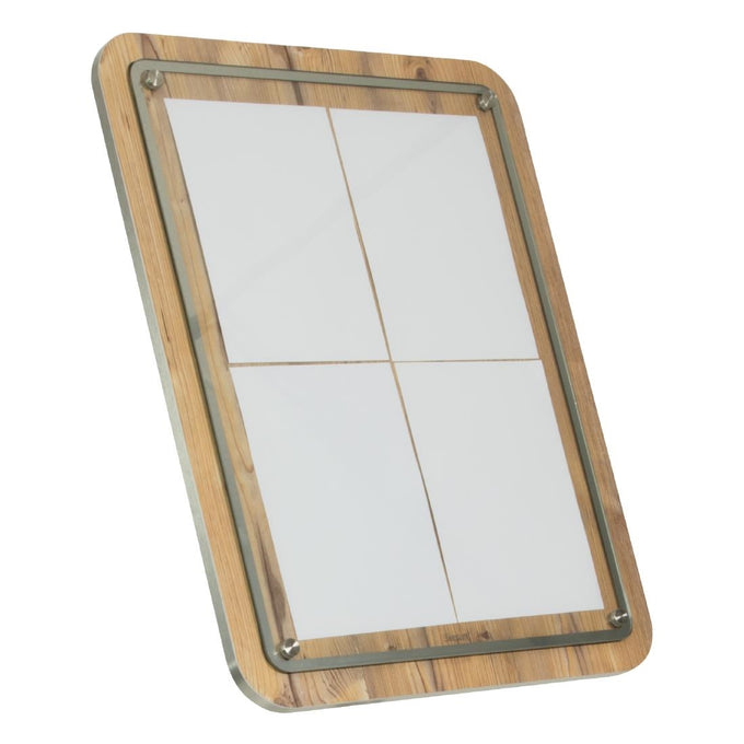Porte-menu en bois 4xA4 avec poteau et socle - Securit