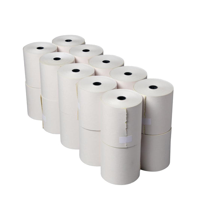 Rouleau de caisse 2 plis non thermique blanc et jaune 76 × 70 mm (lot de 20) - Olympia