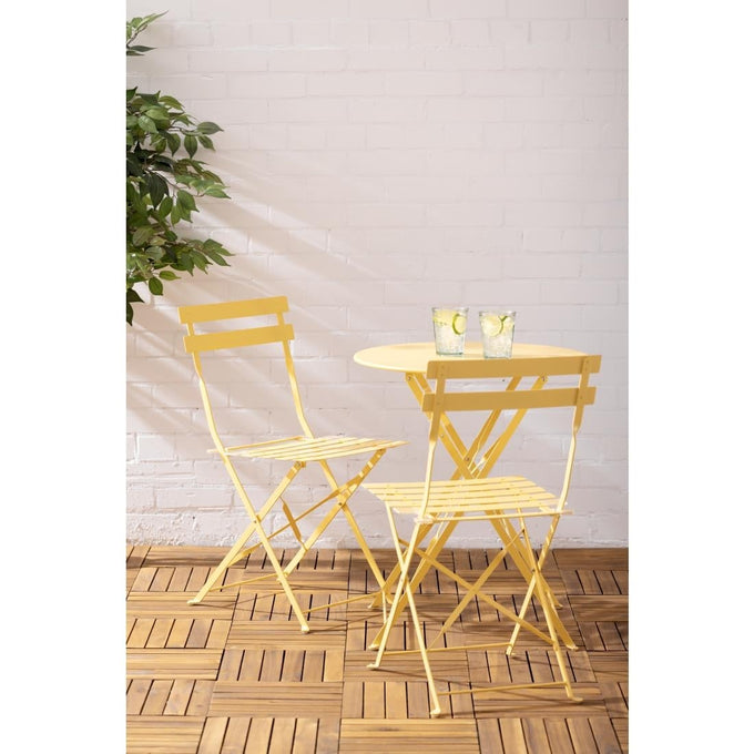 Table ronde de terrasse Perth jaune 600 mm - Bolero