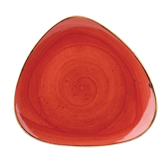 Assiettes triangulaires Stonecast Berry Red 192 mm (lot de 12) - Churchill