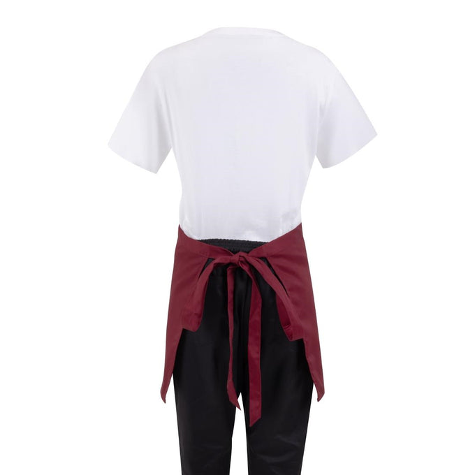 Tablier serveur court bordeaux - Whites Chefs Clothing