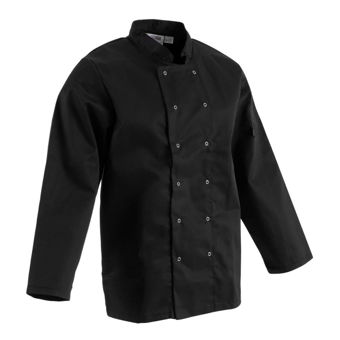 Veste de cuisine mixte Vegas manches longues noire - Whites Chefs Clothing