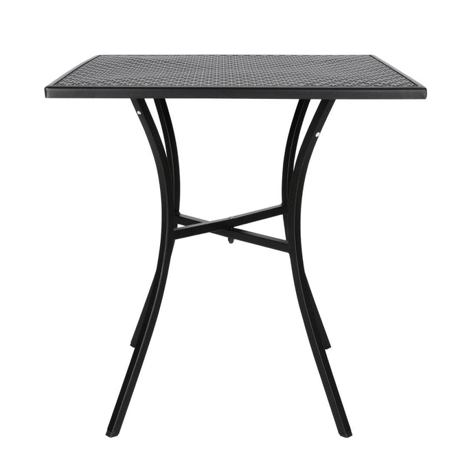 Table bistro carrée en acier ajouré noire 700 mm - Bolero