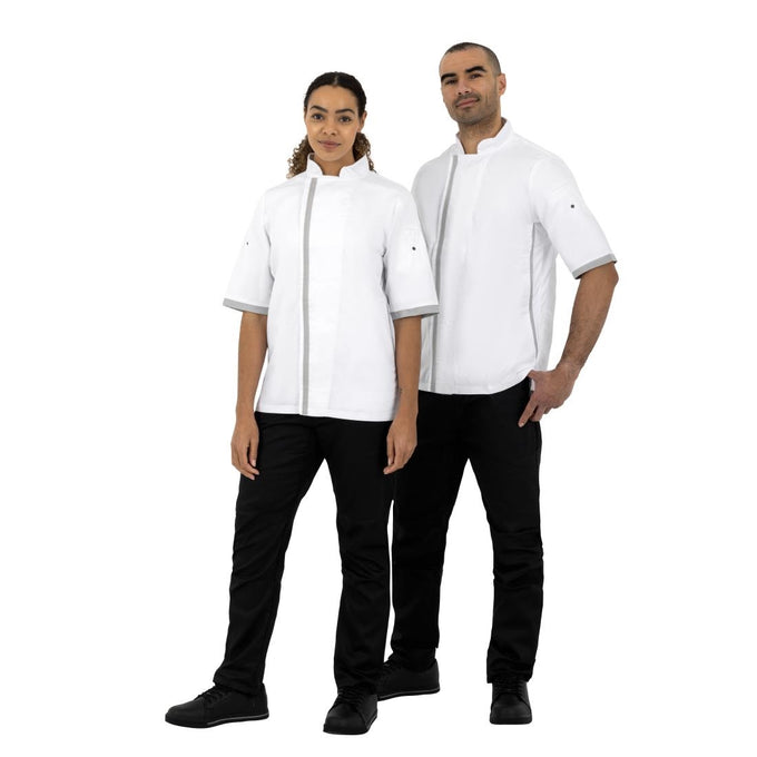 Veste de cuisine blanche à manches courtes - Southside