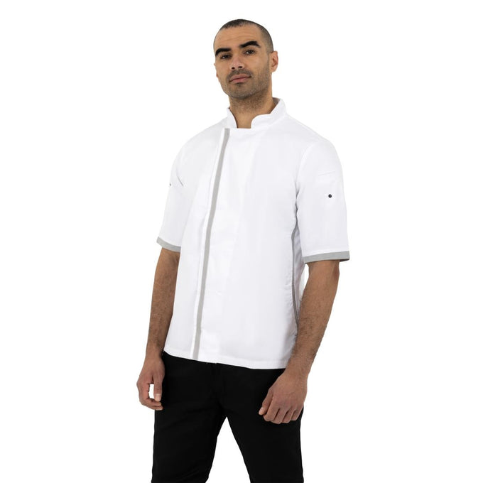 Veste de cuisine blanche à manches courtes - Southside