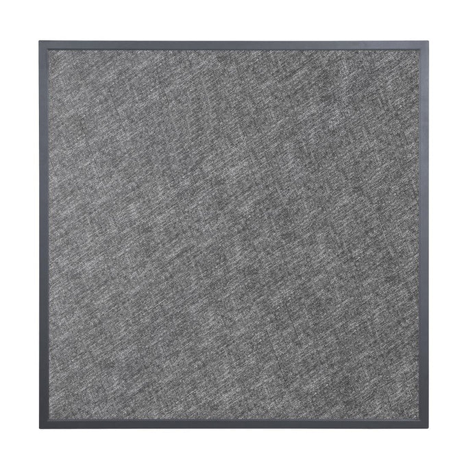 Plateau de table extérieur carré en verre trempé noir brossé bord gris 700 mm - Bolero