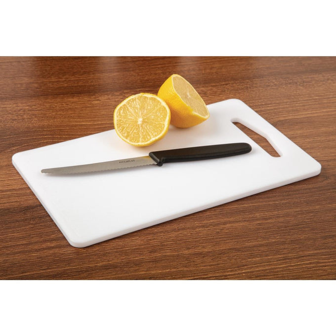 Planche à découper en basse densité - L 250 x P 150 x H 6 mm - Hygiplas