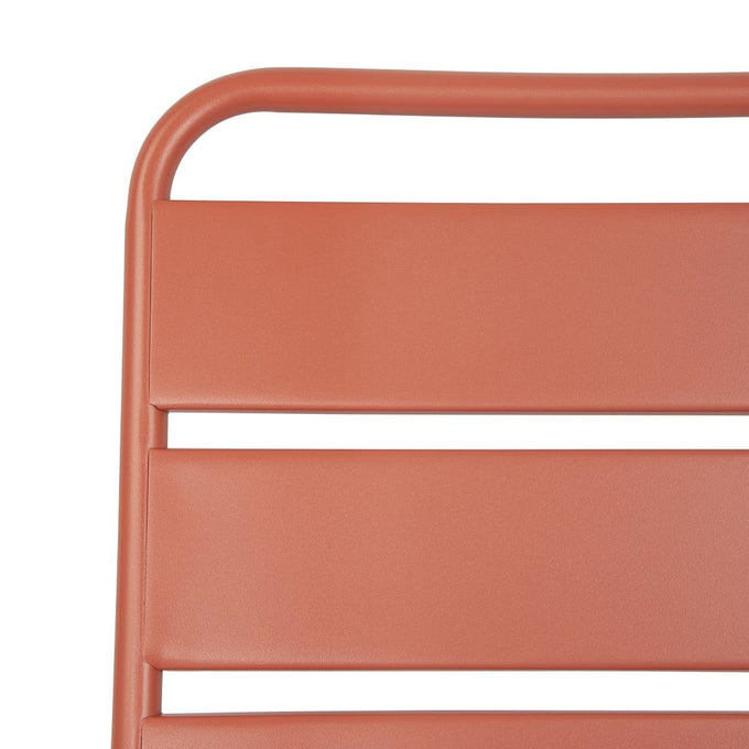 Chaises à lattes en acier terracotta (lot de 4) - Bolero