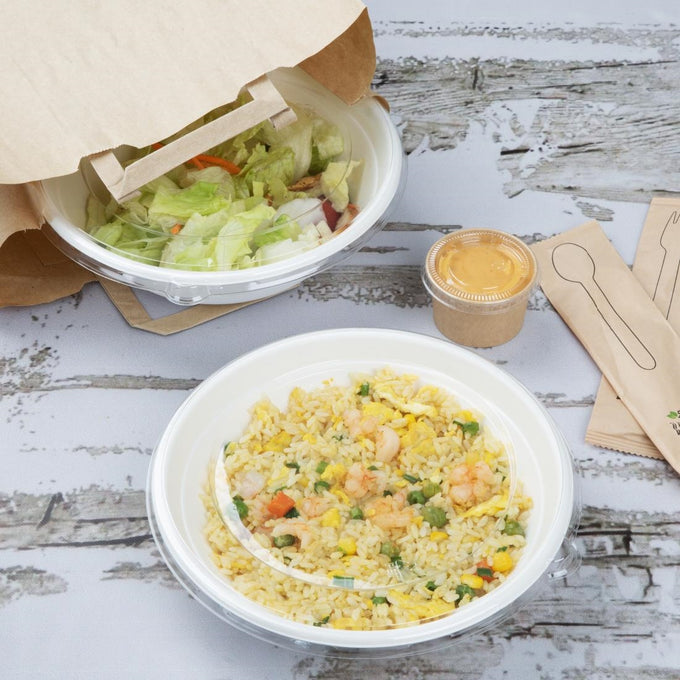 Couvercles PET pour poke bowls 682/909 ml (lot de 50) - Fiesta Recyclable