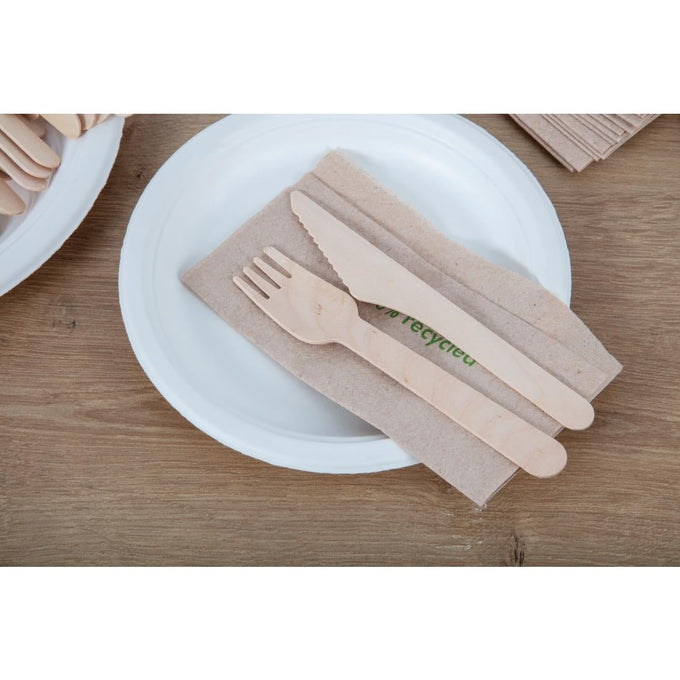 Fourchettes en bois biodégradables Recyclable lot de 100 - Fiesta Compostable