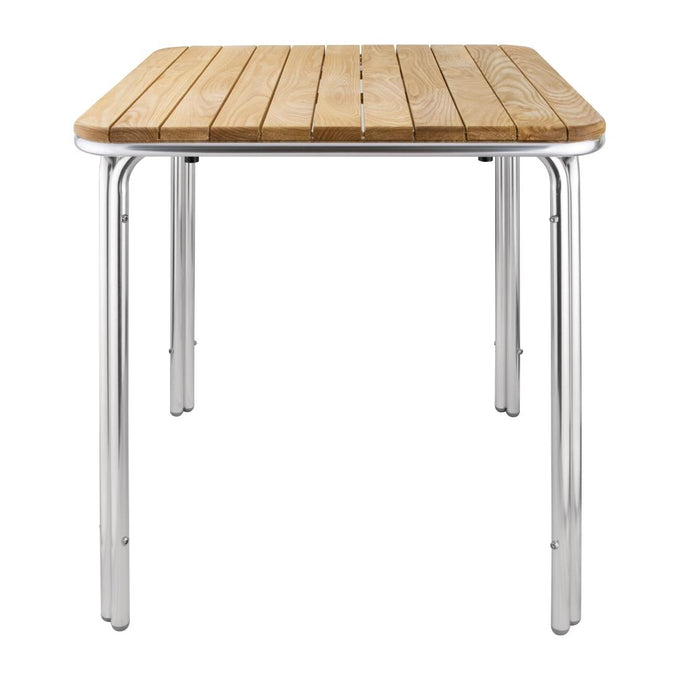Table carrée en frêne et aluminium 700 mm - Bolero