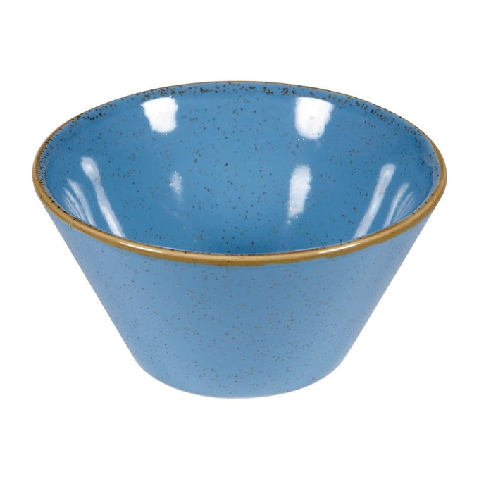 Bols triangulaires Stonecast Zest Cornflower Blue 340 ml (lot de 12) - Churchill